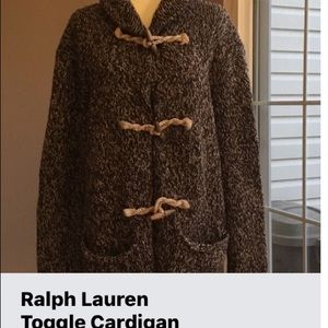 Ralph Lauren Toggle Sweater.  Color is brown/beige